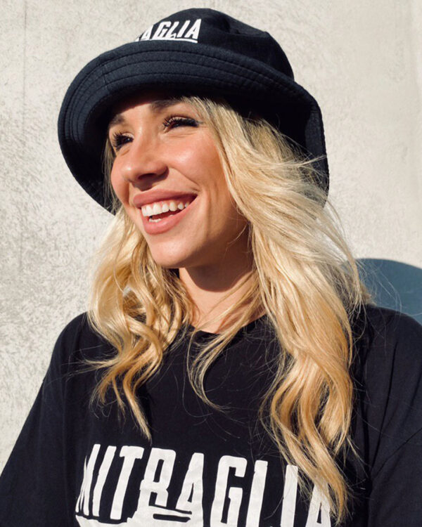 Mitraglia Rec. - Carolina Brizzi wearing the Official Black Hat, Product Shot