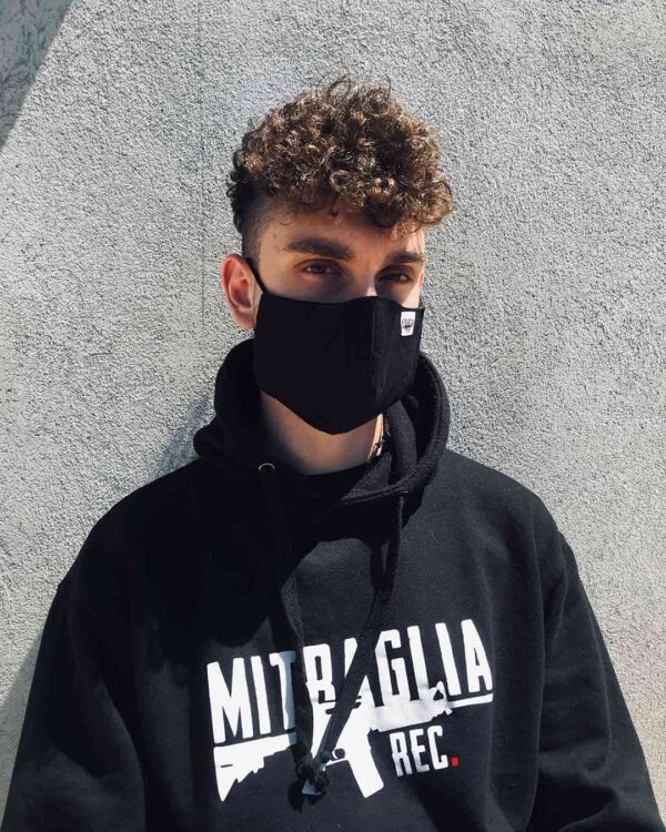 Mitraglia Rec. - Joe Sfrè wearing the Official Black Dust Mask, Product Shot